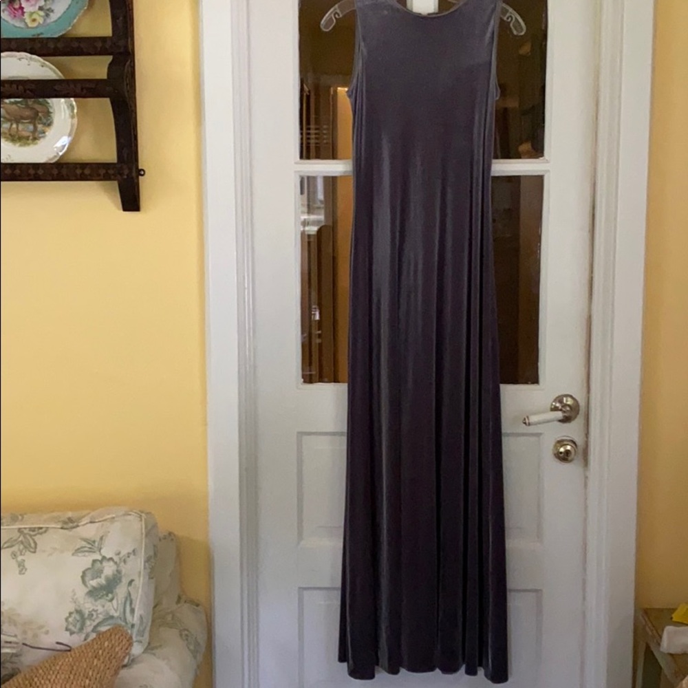 Gray soft velvety Francais Maxi Dress